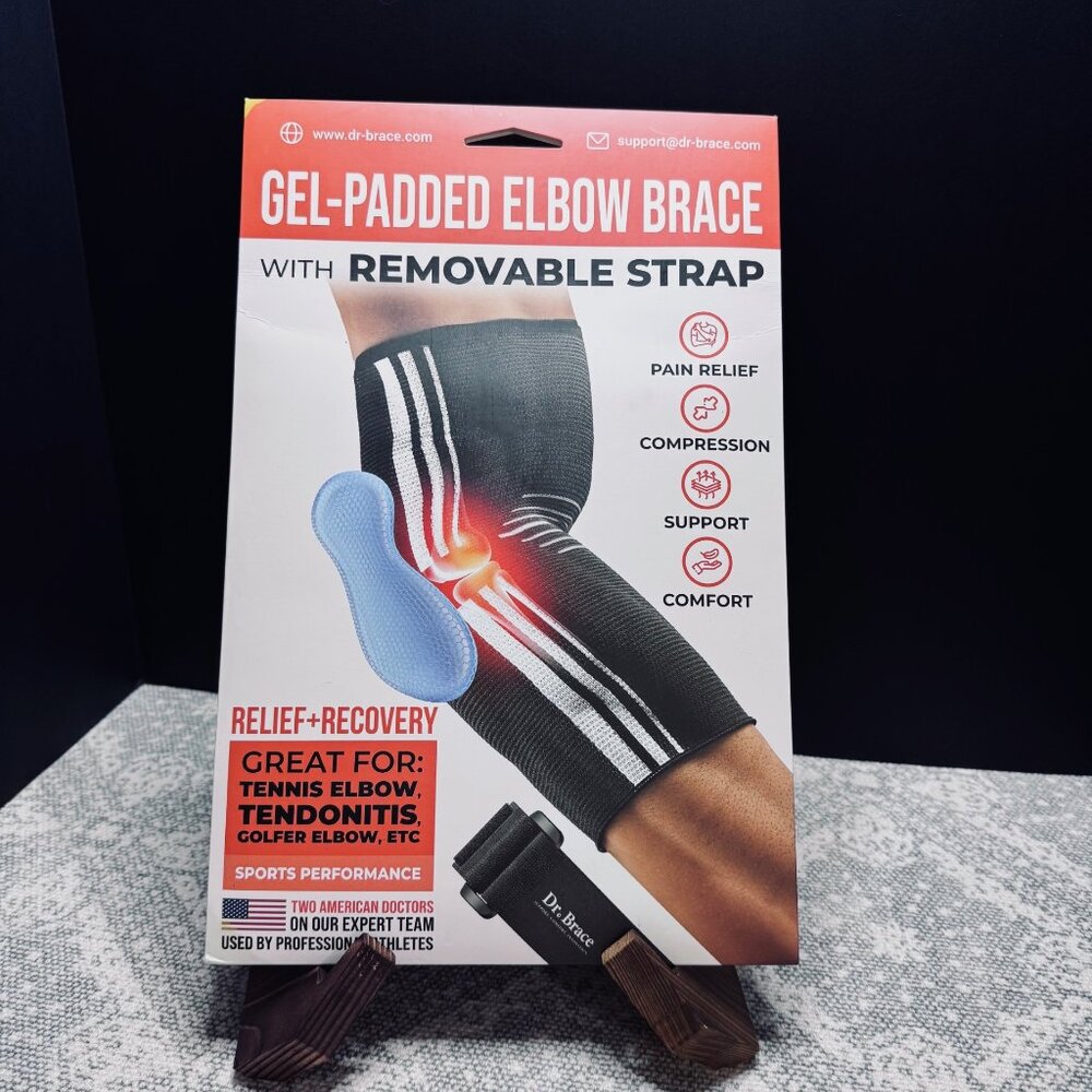 Dr. Brace Gel-Padded Elbow Brace with Removable Strap